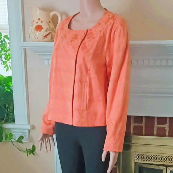 Requirements Jacquard Jacket Size M Double Breasted Retro Blazer. Fully Lined - Picture 2 of 9